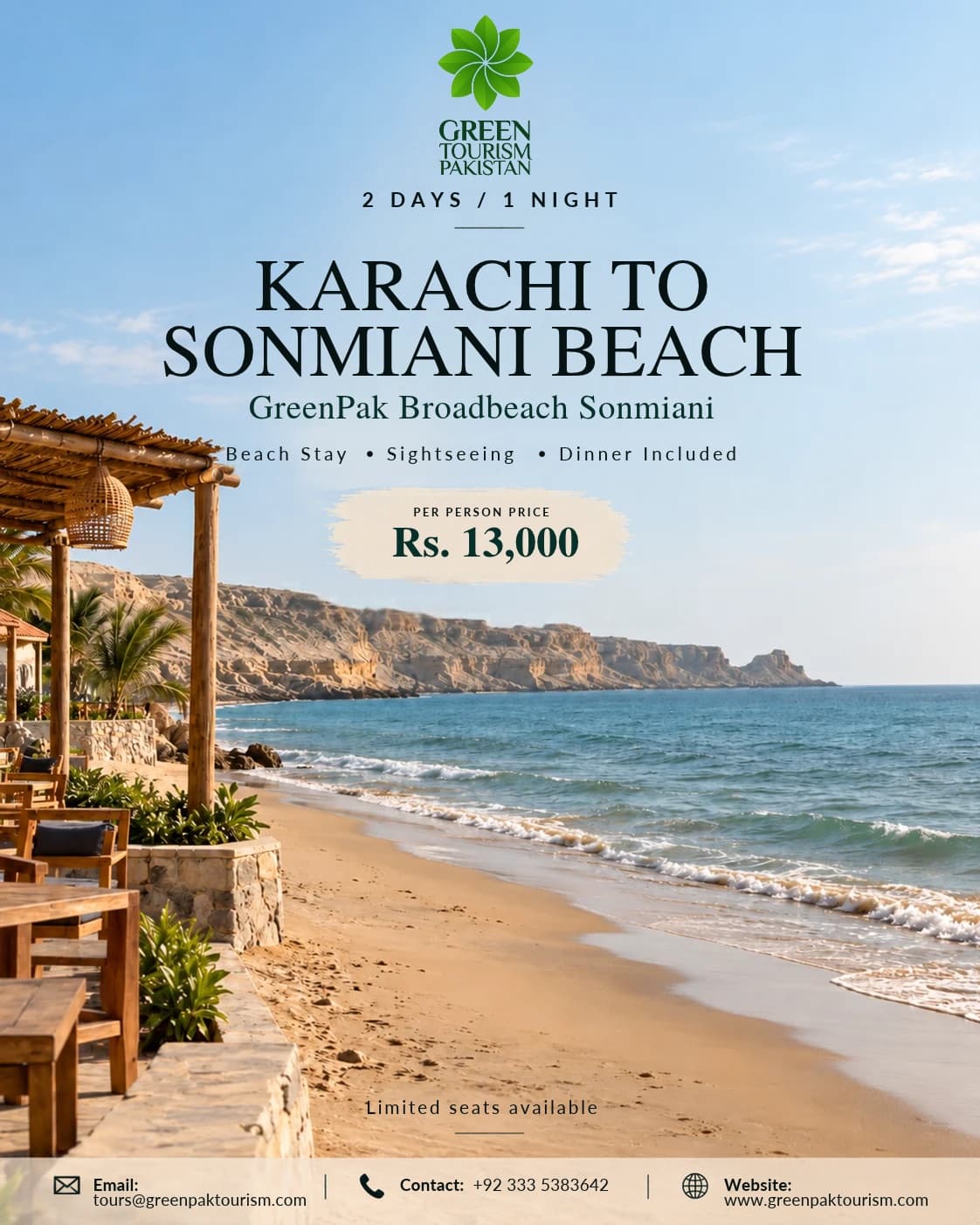 Karachi to Sonmiani Beach: 2 Days at GreenPak Broadbeach